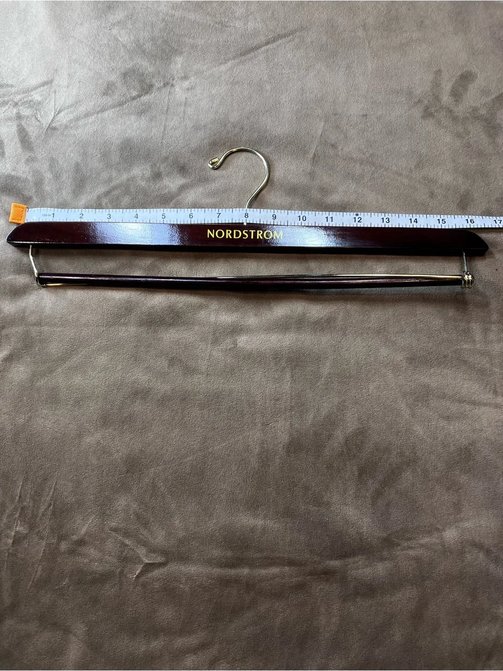 Nordstrom Mahogany Wooden Suit and Pant Hangers with Gold Logo